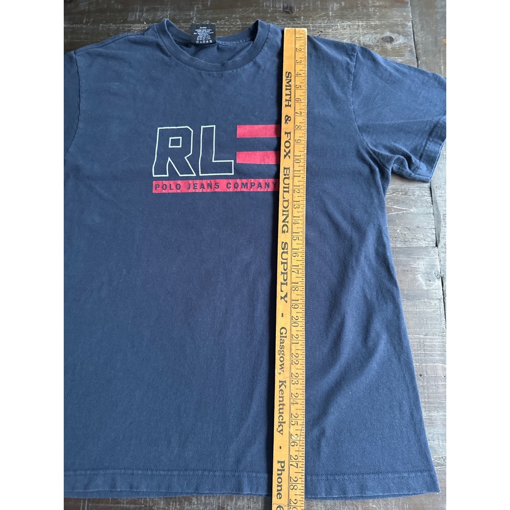 Ralph Lauren Polo Jeans Co RL Logo T Shirt Mens Large Y2K Navy Graphic Tee - Picture 7 of 8